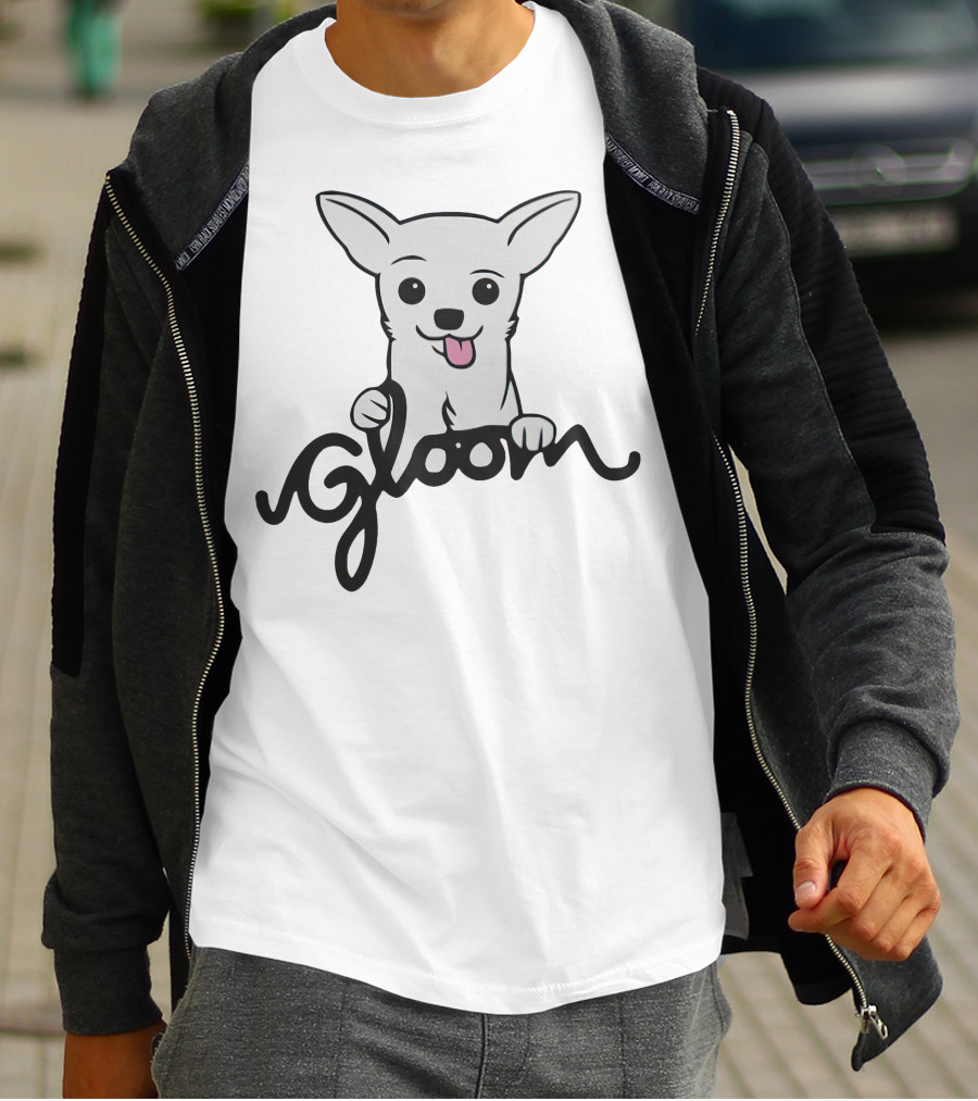 Gloom Cute Dog Cartoon Posing With Lively Expression T-Shirt
