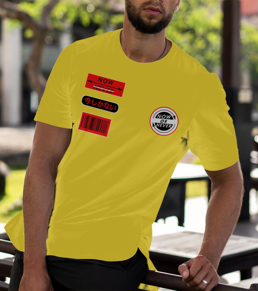 Now Or Never Colby Brock Merch Japanese Text Barcode T-Shirt