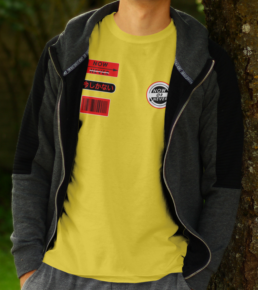 Now Or Never Colby Brock Merch Japanese Text Barcode T-Shirt