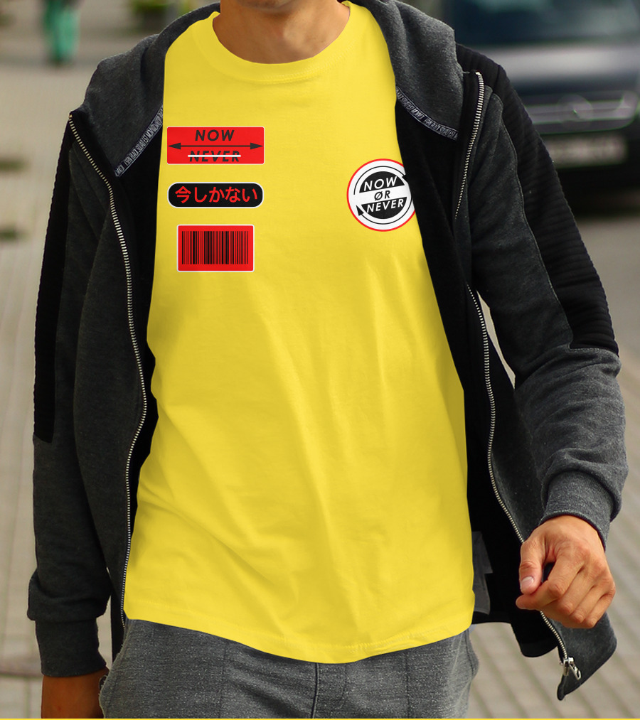 Now Or Never Colby Brock Merch Japanese Text Barcode T-Shirt