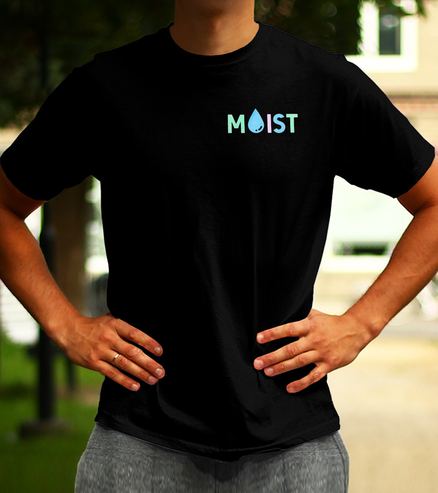 Moist Drop Text Logo Pastel Colors T-Shirt