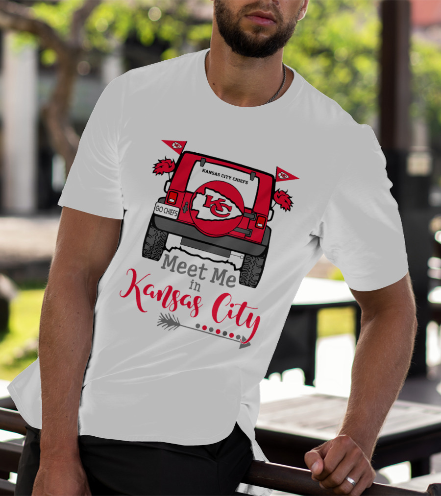Kansas City Chiefs Meet Me In Kansas City Go Chiefs Jeep Tailgate Arrow T-Shirt
