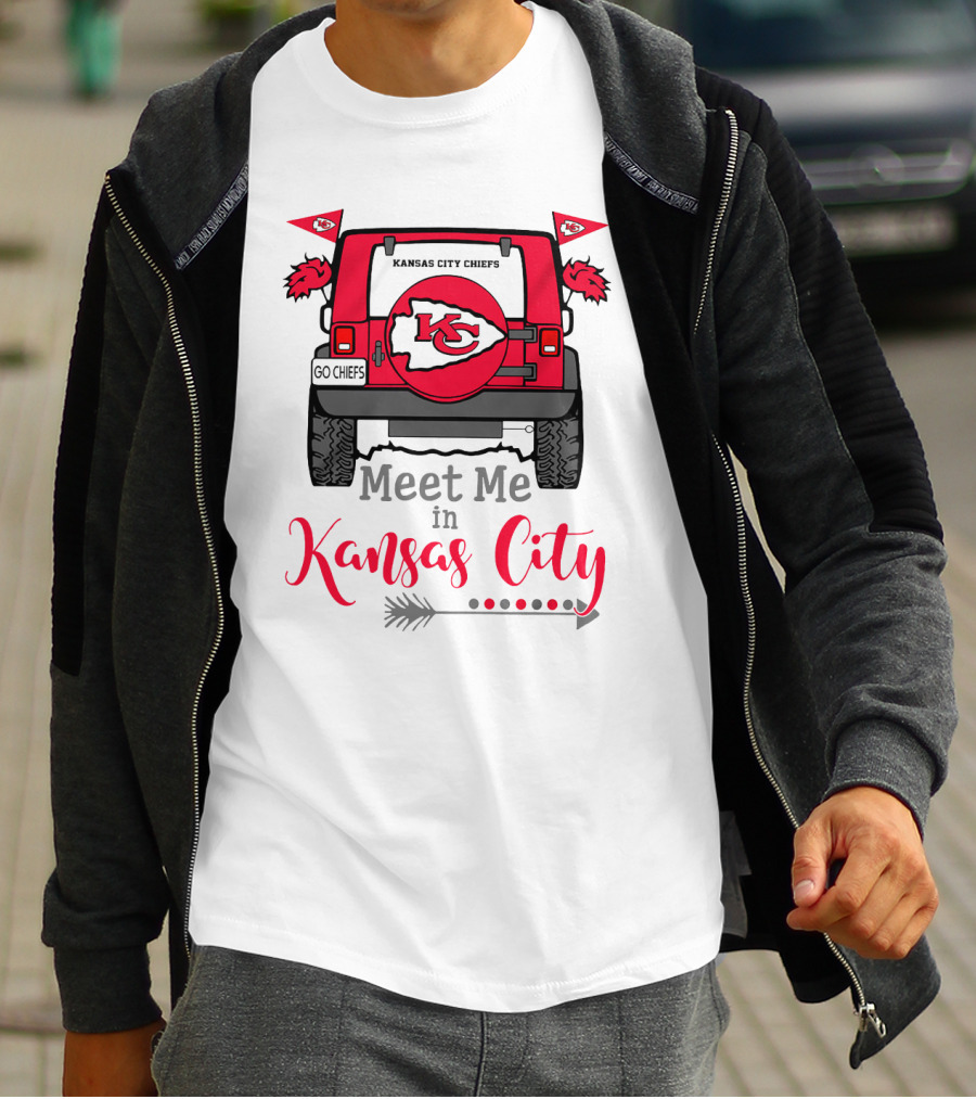 Kansas City Chiefs Meet Me In Kansas City Go Chiefs Jeep Tailgate Arrow T-Shirt