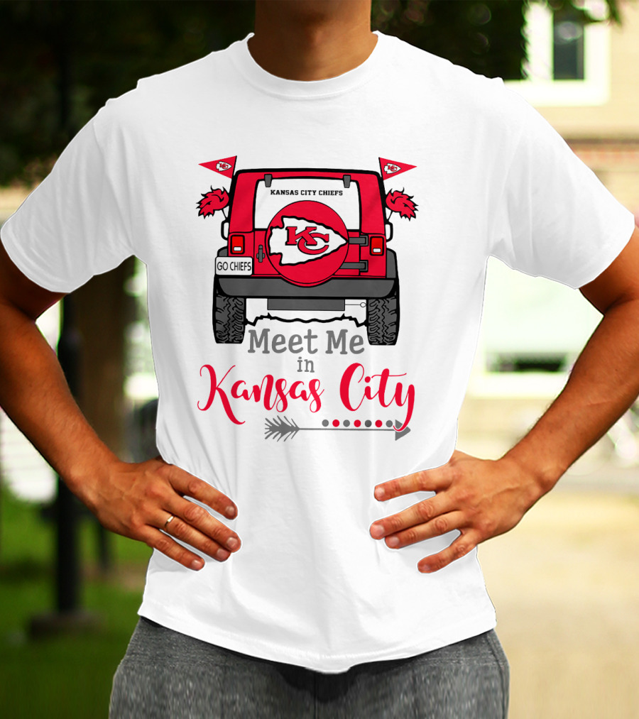 Kansas City Chiefs Meet Me In Kansas City Go Chiefs Jeep Tailgate Arrow T-Shirt