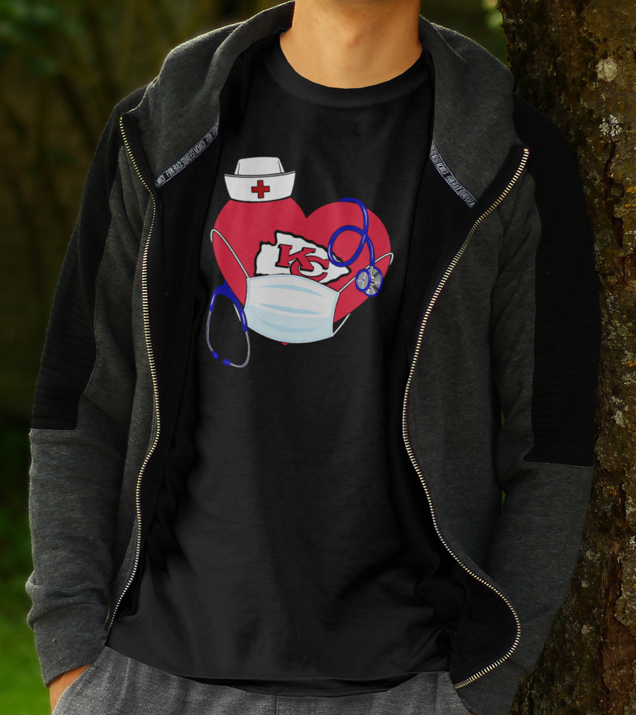 Heart KC Nurse Medical Stethoscope T-Shirt