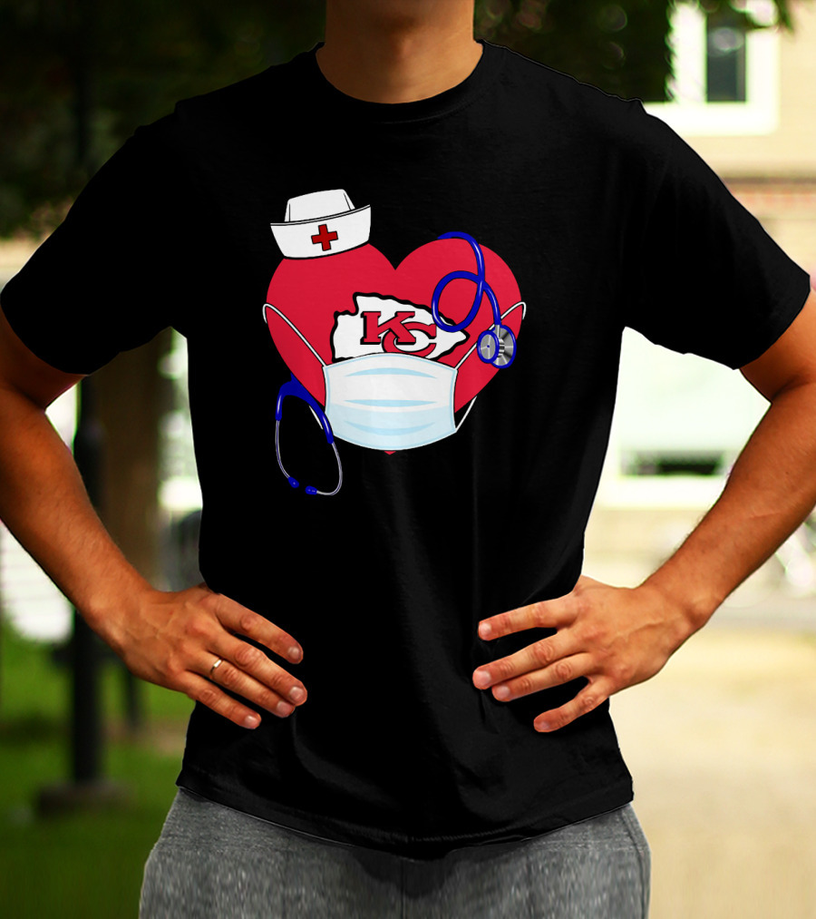 Heart KC Nurse Medical Stethoscope T-Shirt