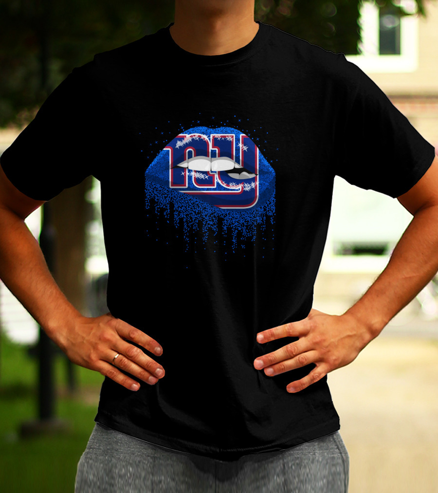New York Giants Lips Dripping Blue T-Shirt