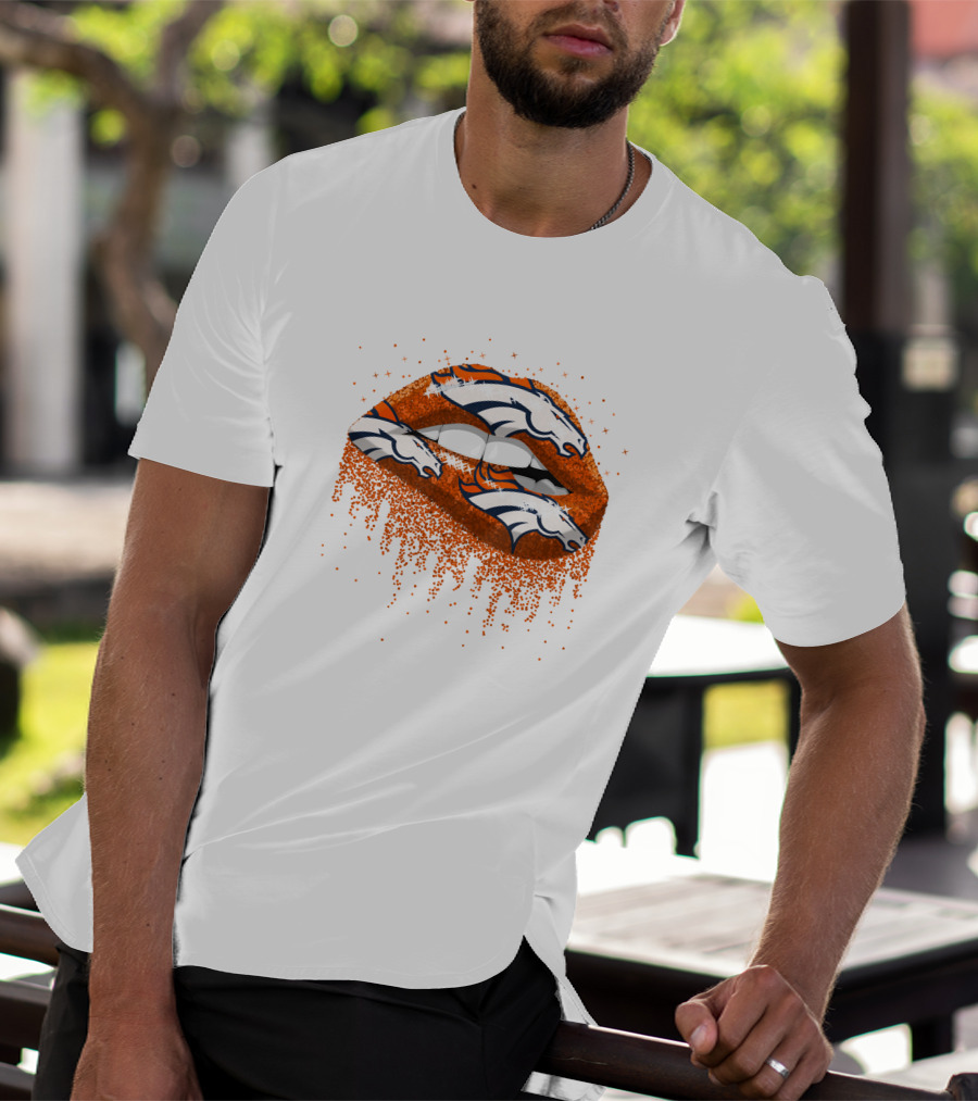 Denver Broncos Glitter Lips T-Shirt