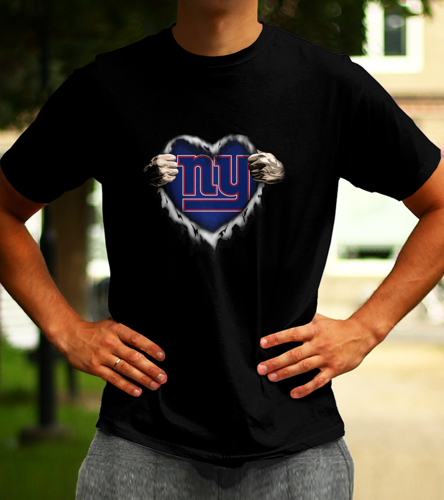 New York Giants Heart Ripped NY T-Shirt