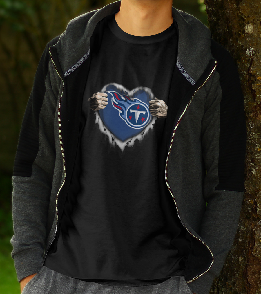 Tennessee Titans Ripped Heart T-Shirt
