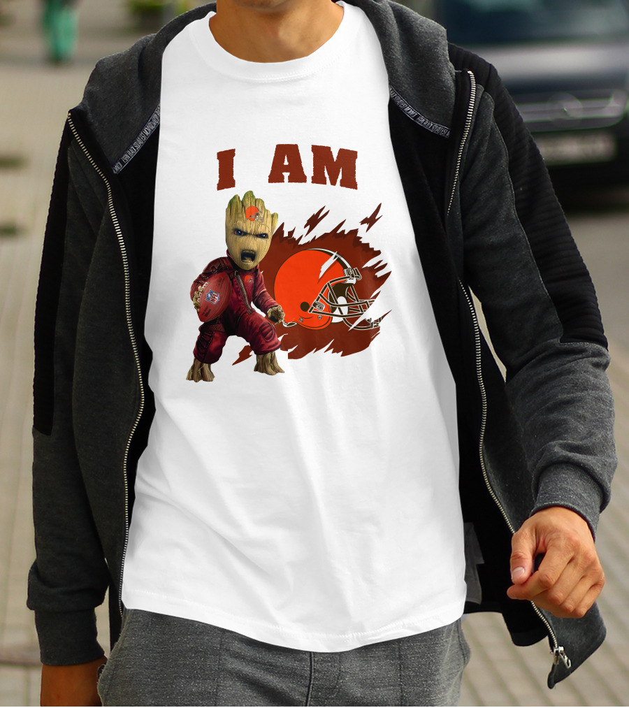 I Am Groot Cleveland Browns Football Character T-Shirt