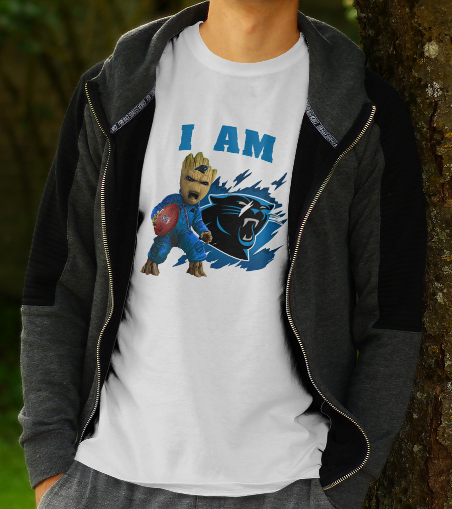 I Am Groot Carolina Panthers NFL Football Groot With Panthers T-Shirt