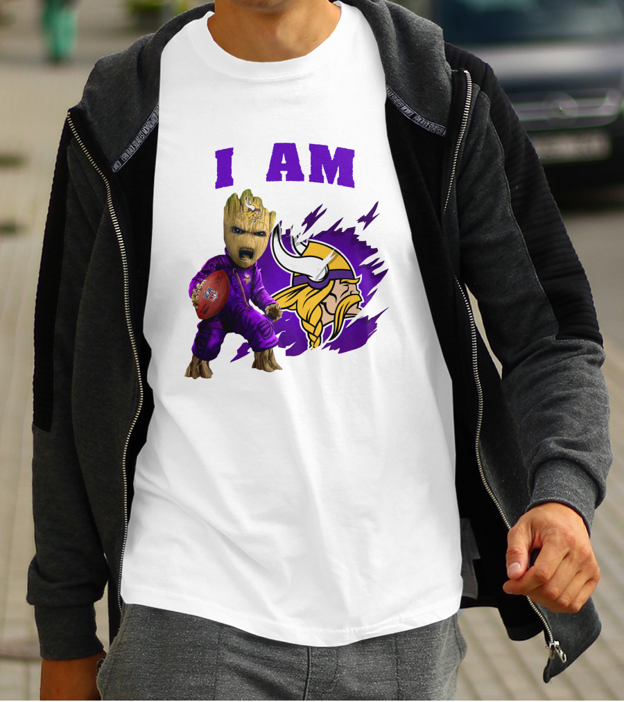 I Am Groot Minnesota Vikings Football Character T-Shirt