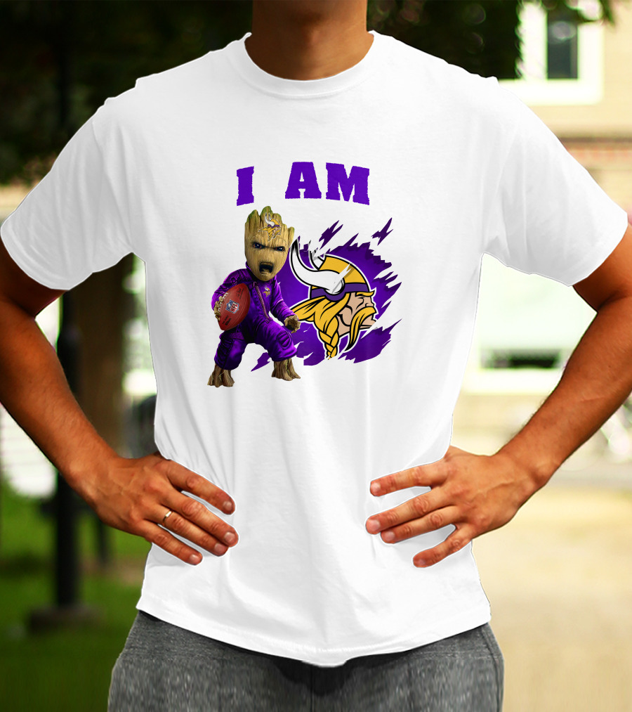 I Am Groot Minnesota Vikings Football Character T-Shirt