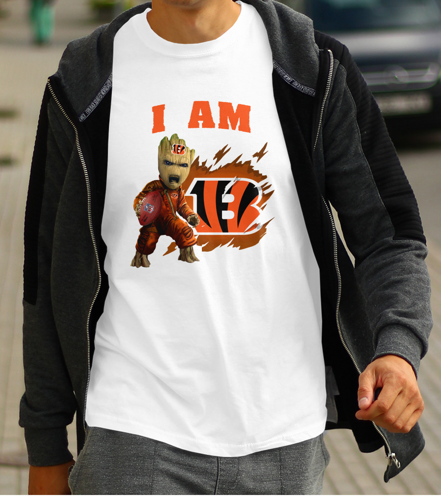 I Am Groot Bengals NFL Logo Football Character T-Shirt