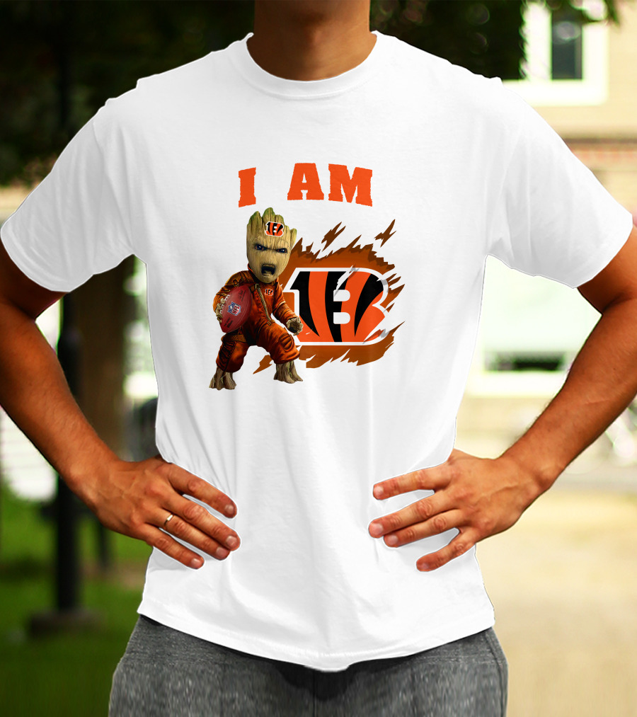 I Am Groot Bengals NFL Logo Football Character T-Shirt