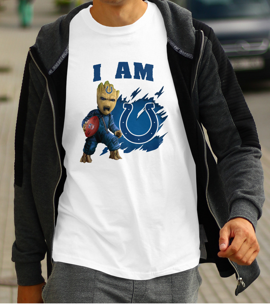 I Am Groot Indianapolis Colts Football Fan Fantasy Character T-Shirt