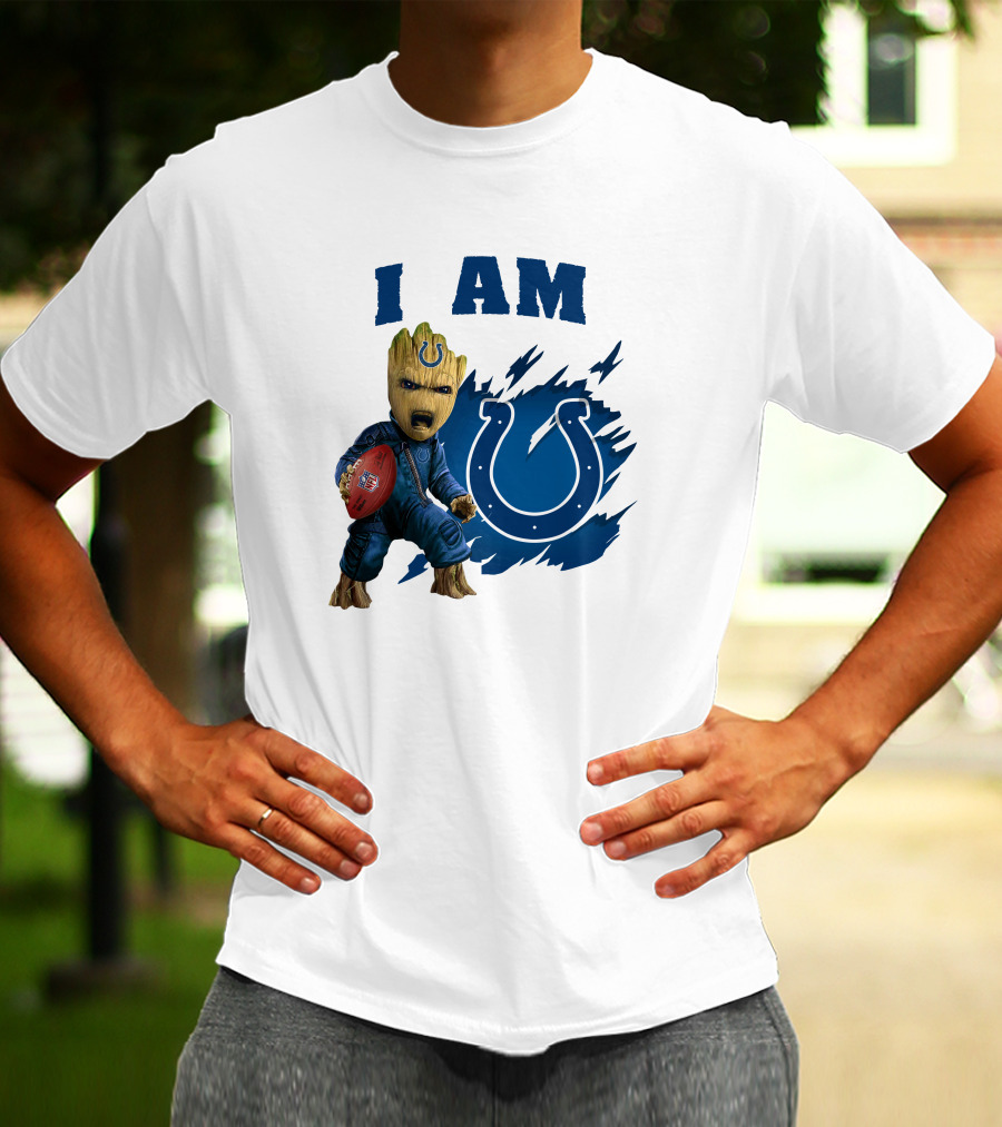 I Am Groot Indianapolis Colts Football Fan Fantasy Character T-Shirt