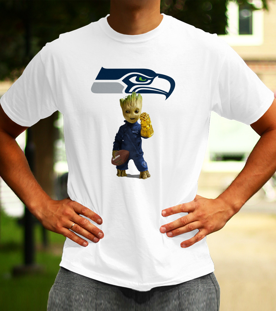 Seattle Seahawks Groot Football Infinity Glove T-Shirt