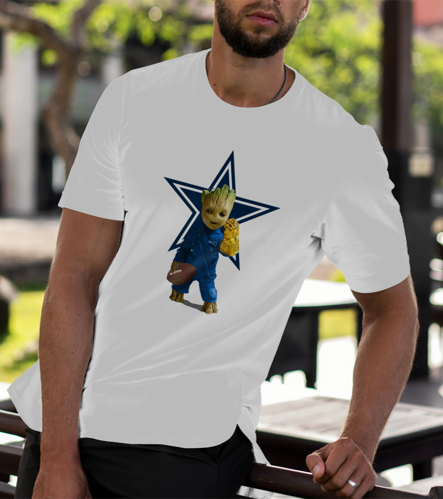 Dallas Cowboys Groot Football Infinity Gauntlet Star T-Shirt