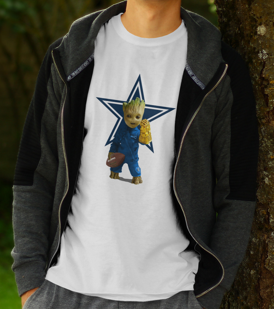 Dallas Cowboys Groot Football Infinity Gauntlet Star T-Shirt