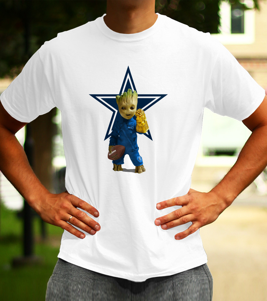 Dallas Cowboys Groot Football Infinity Gauntlet Star T-Shirt