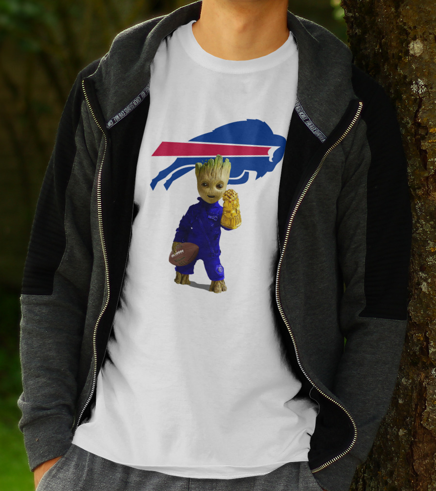 Buffalo Bills Groot Football Infinity Gauntlet T-Shirt