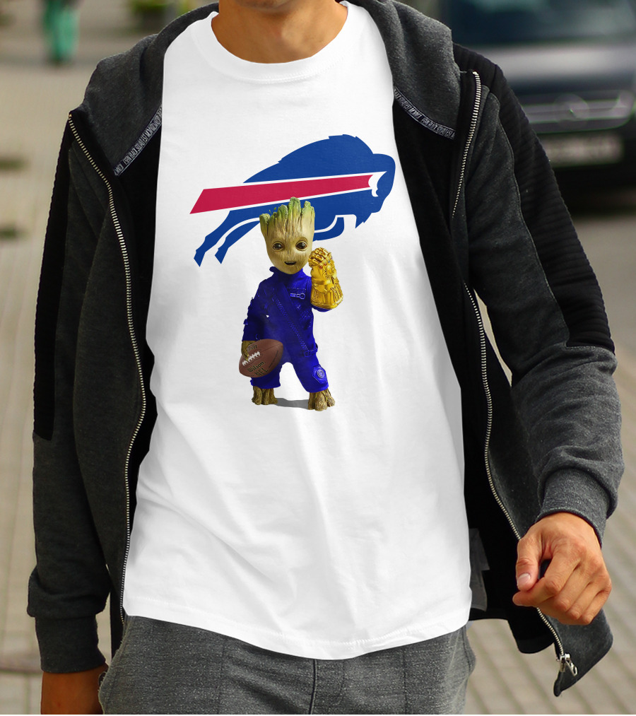 Buffalo Bills Groot Football Infinity Gauntlet T-Shirt