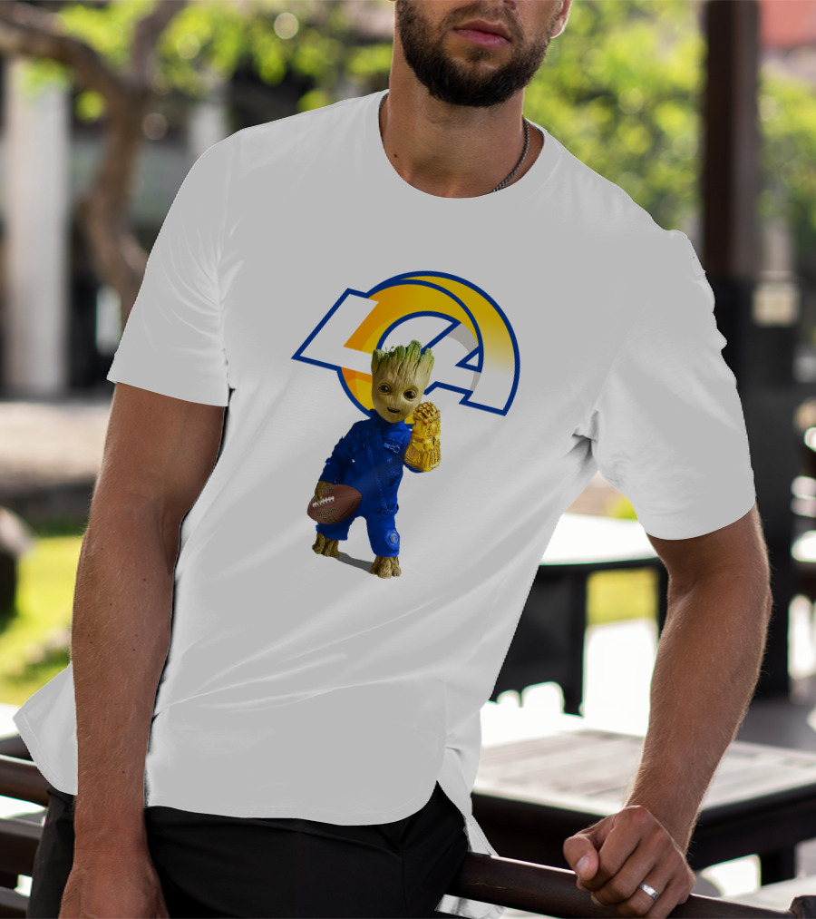 Los Angeles Rams Groot Football Infinity Gauntlet T-Shirt