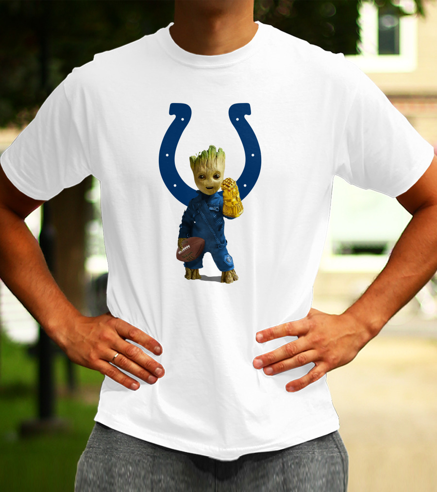 Indianapolis Colts Groot Infinity Gauntlet Football T-Shirt