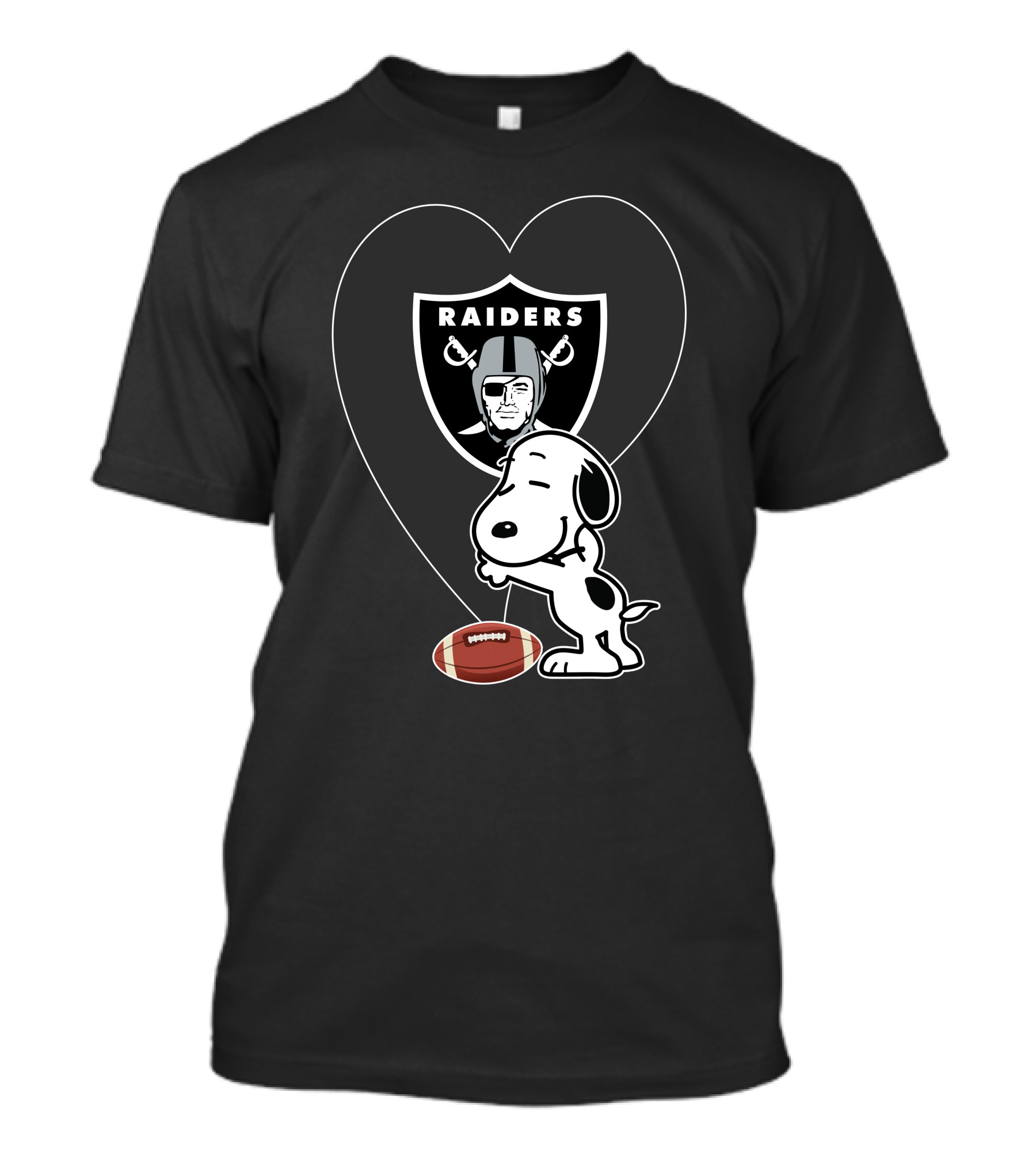Las Vegas Raiders Snoopy Football Heart Hug T-Shirt