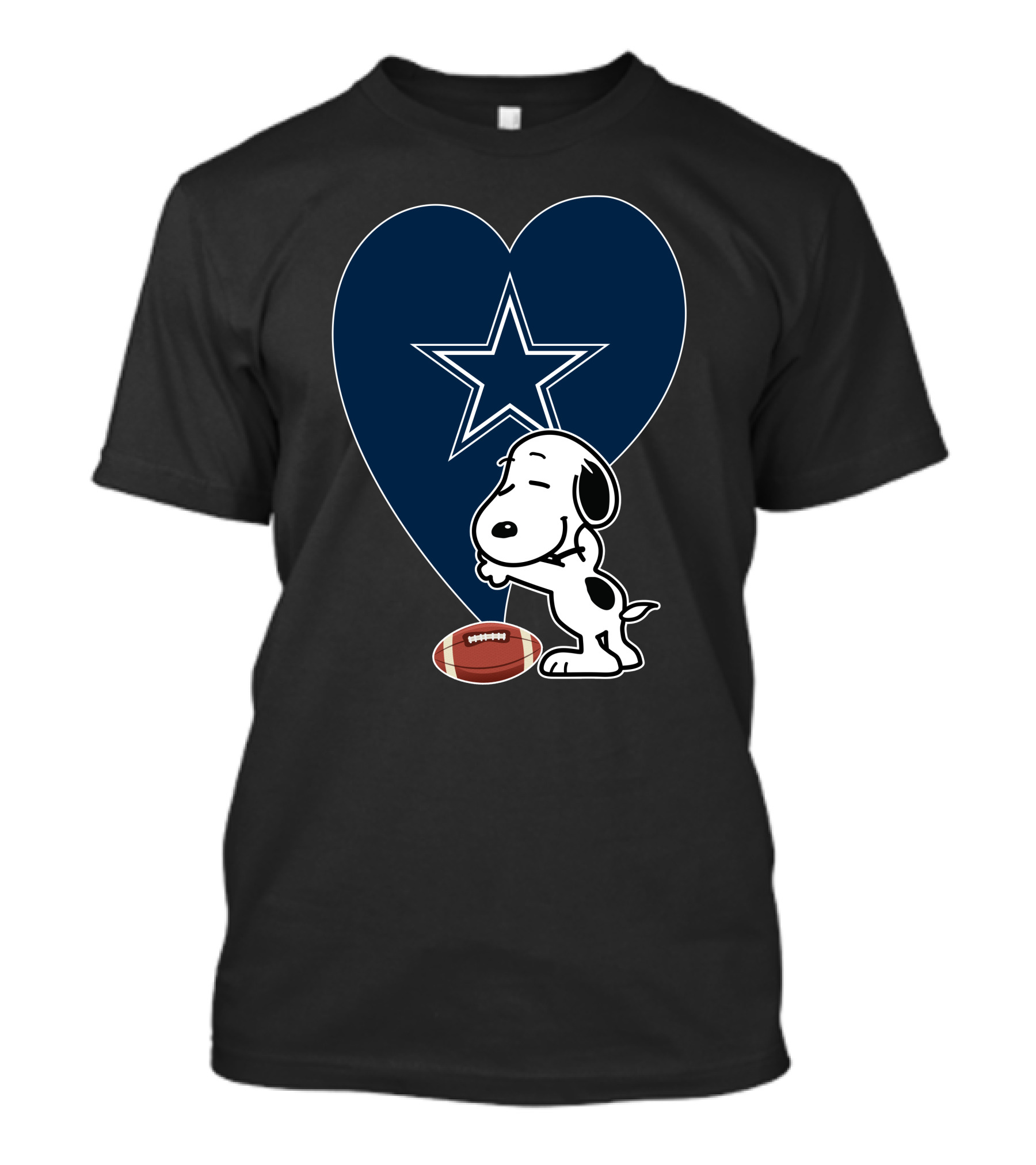 Dallas Cowboys Snoopy Heart Hug Football T-Shirt