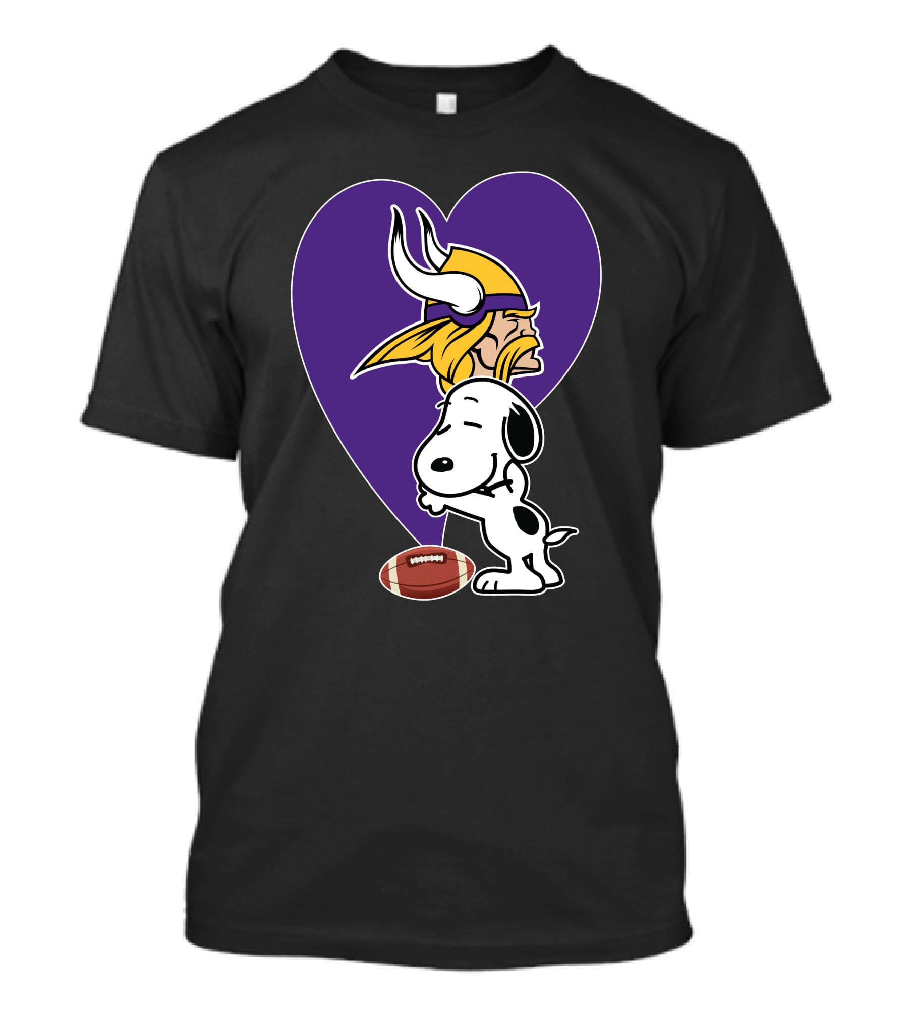 Minnesota Vikings Snoopy Football Heart Hug T-Shirt