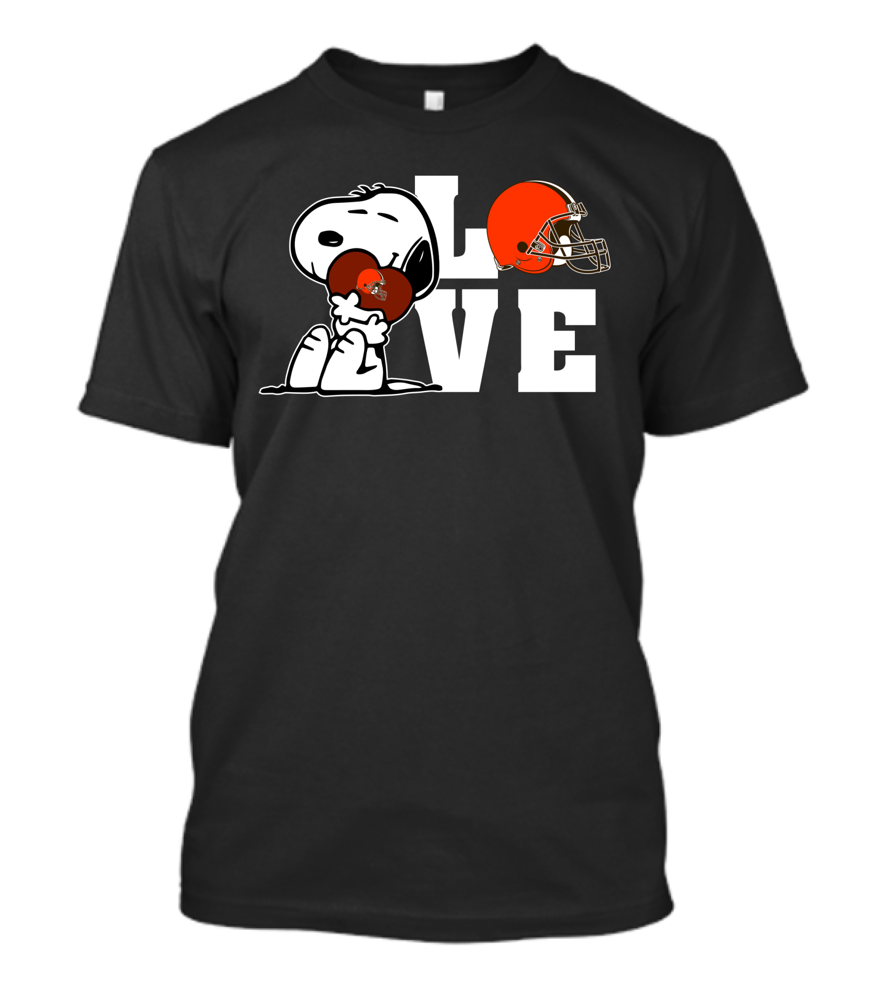 Snoopy Love Cleveland Browns Football Helmet T-Shirt
