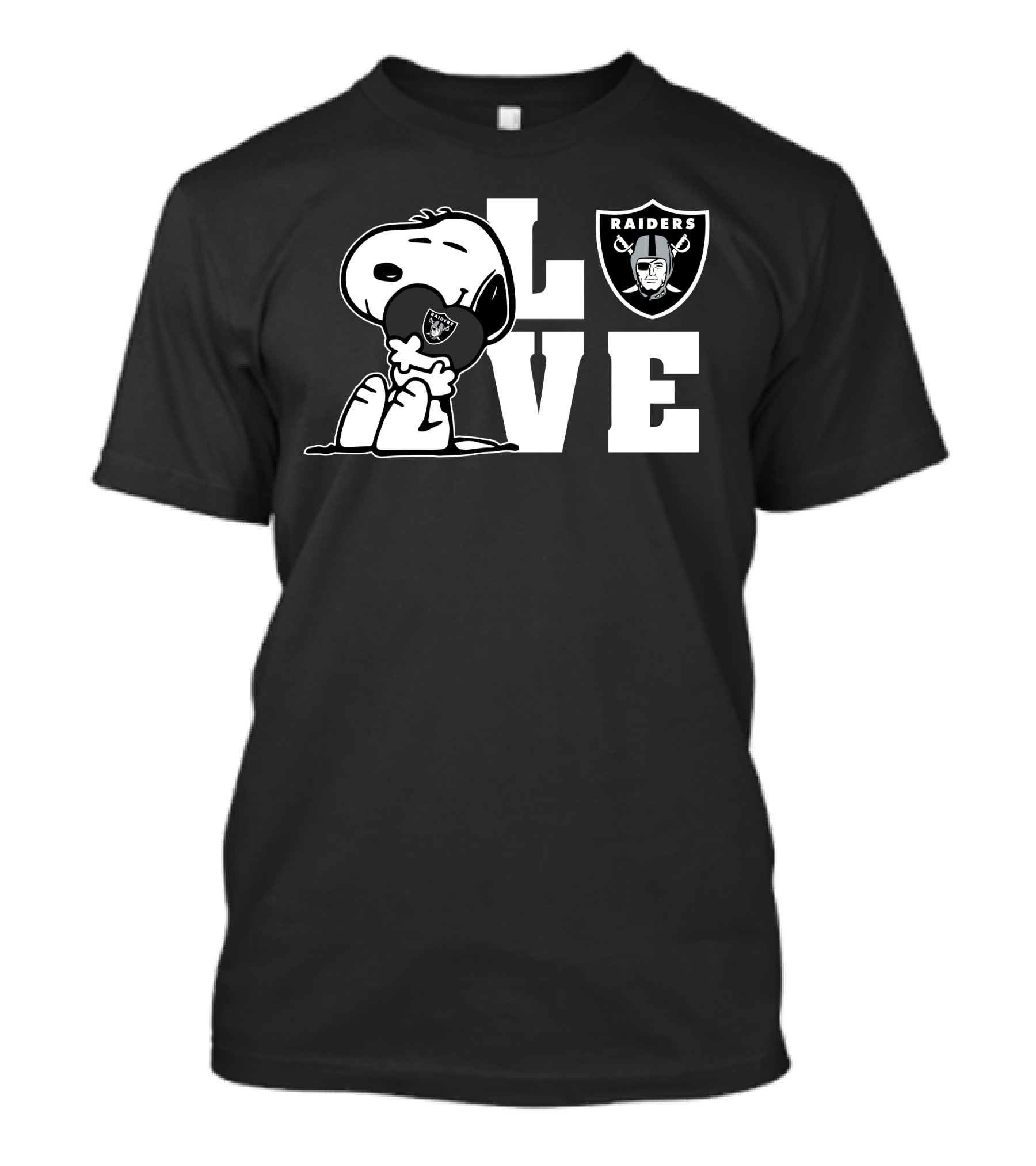 Snoopy Love Las Vegas Raiders Raiders Logo Football T-Shirt