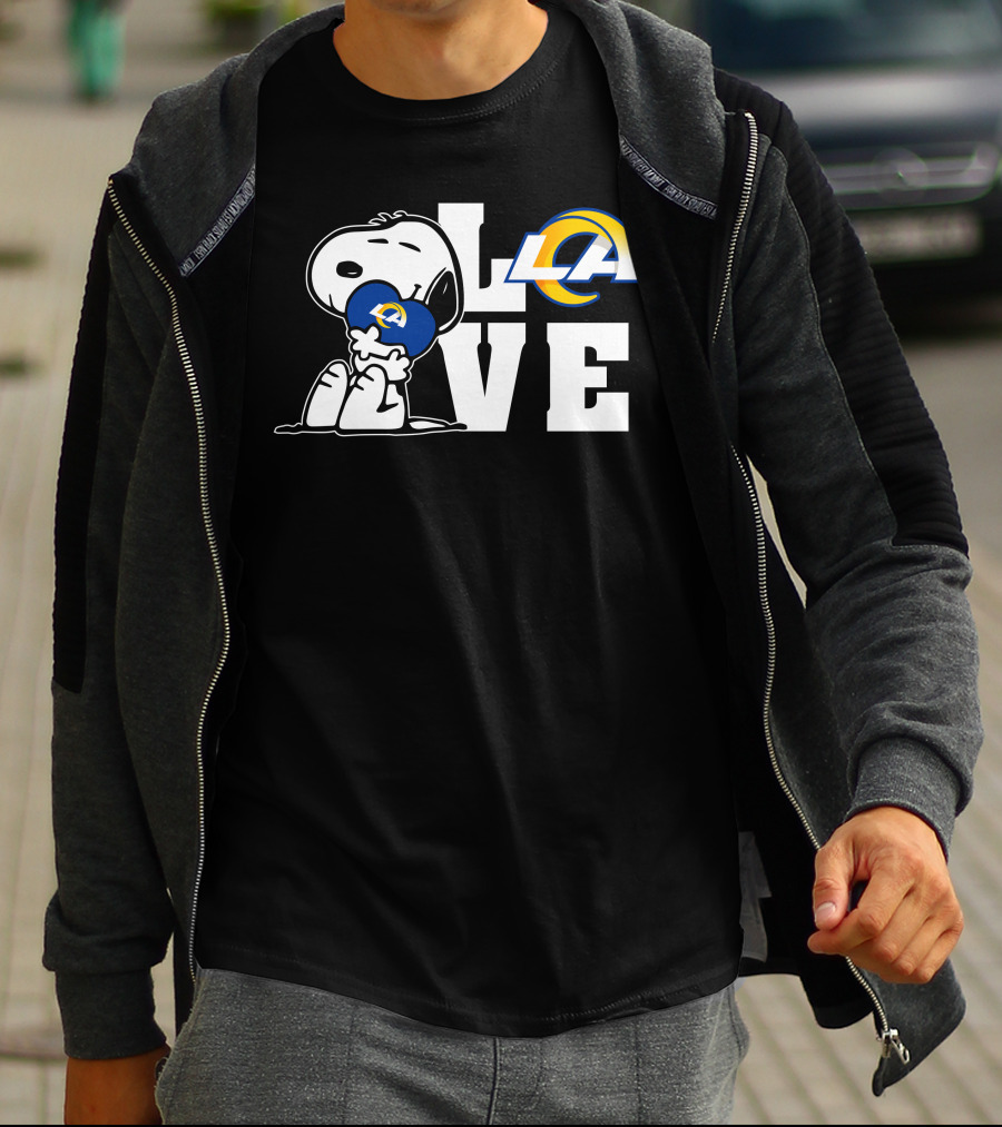 Snoopy Los Angeles Rams Love T-Shirt