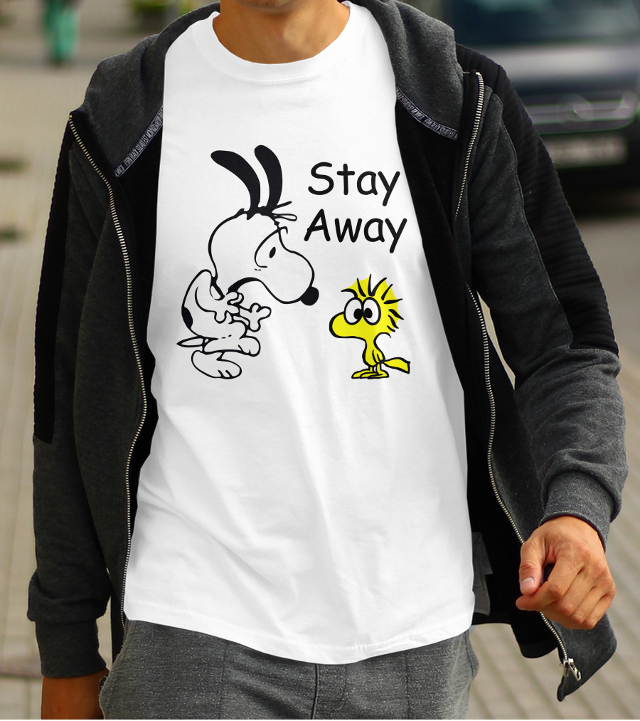 Stay Away Snoopy And Woodstock Confrontation T-Shirt