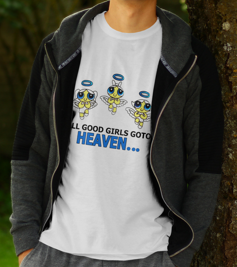 All Good Girls Go To Heaven Angel Cartoon Trio T-Shirt