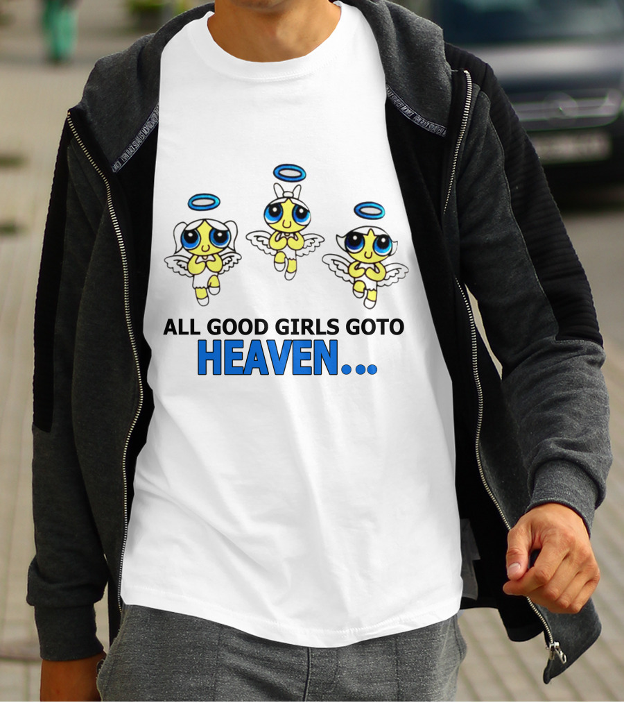 All Good Girls Go To Heaven Angel Cartoon Trio T-Shirt