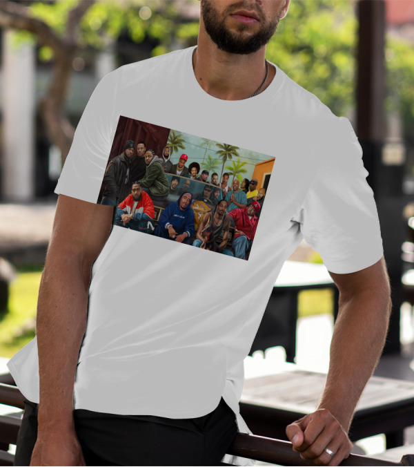 WCHH Hip Hop Legends Collage Icons In Urban Street Scene T-Shirt