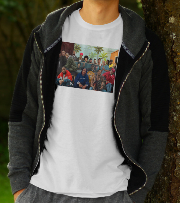 WCHH Hip Hop Legends Collage Icons In Urban Street Scene T-Shirt