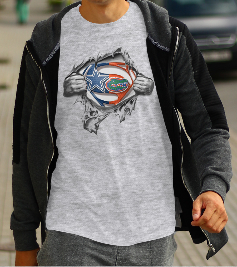 Cowboys Florida Gators Superman Logo Fusion T-Shirt