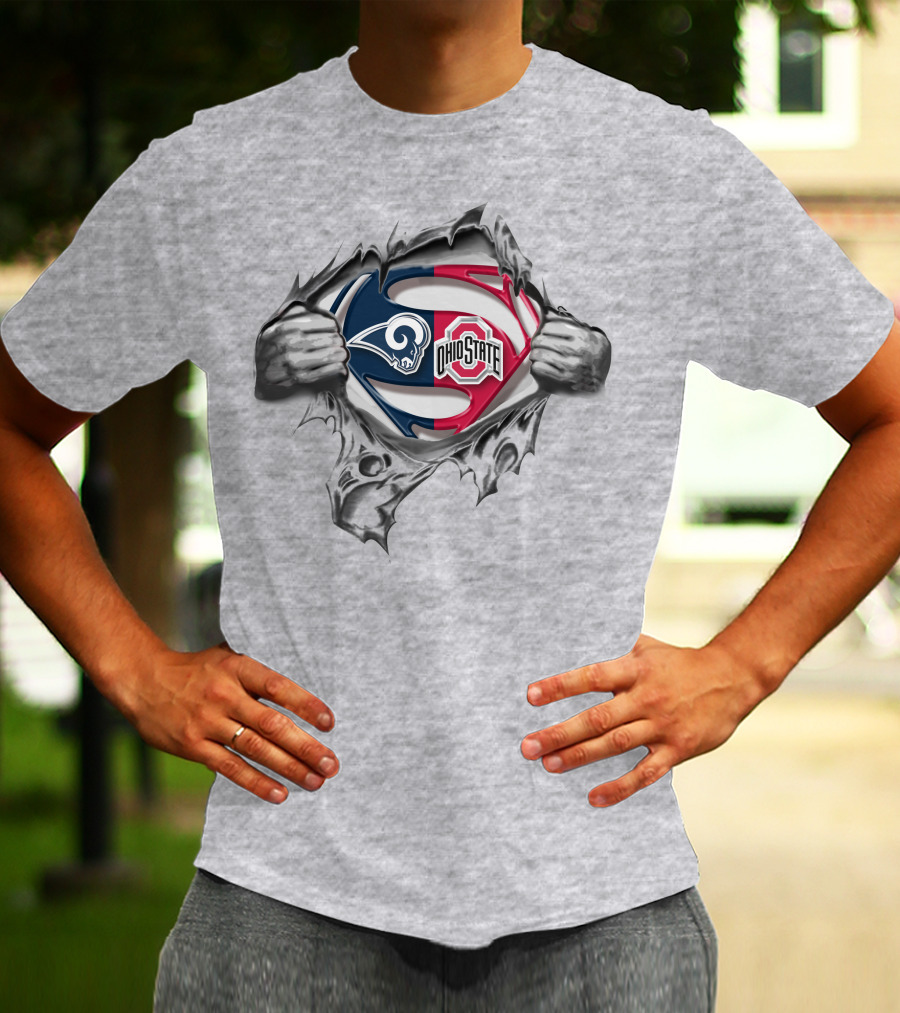 Los Angeles Rams Ohio State Buckeyes Superman T-Shirt