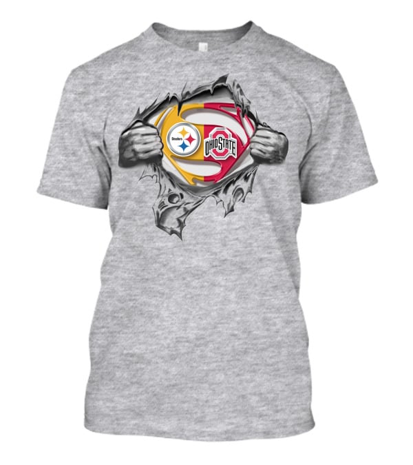 Pittsburgh Steelers Ohio State Buckeyes Superman Logo Mashup T-Shirt