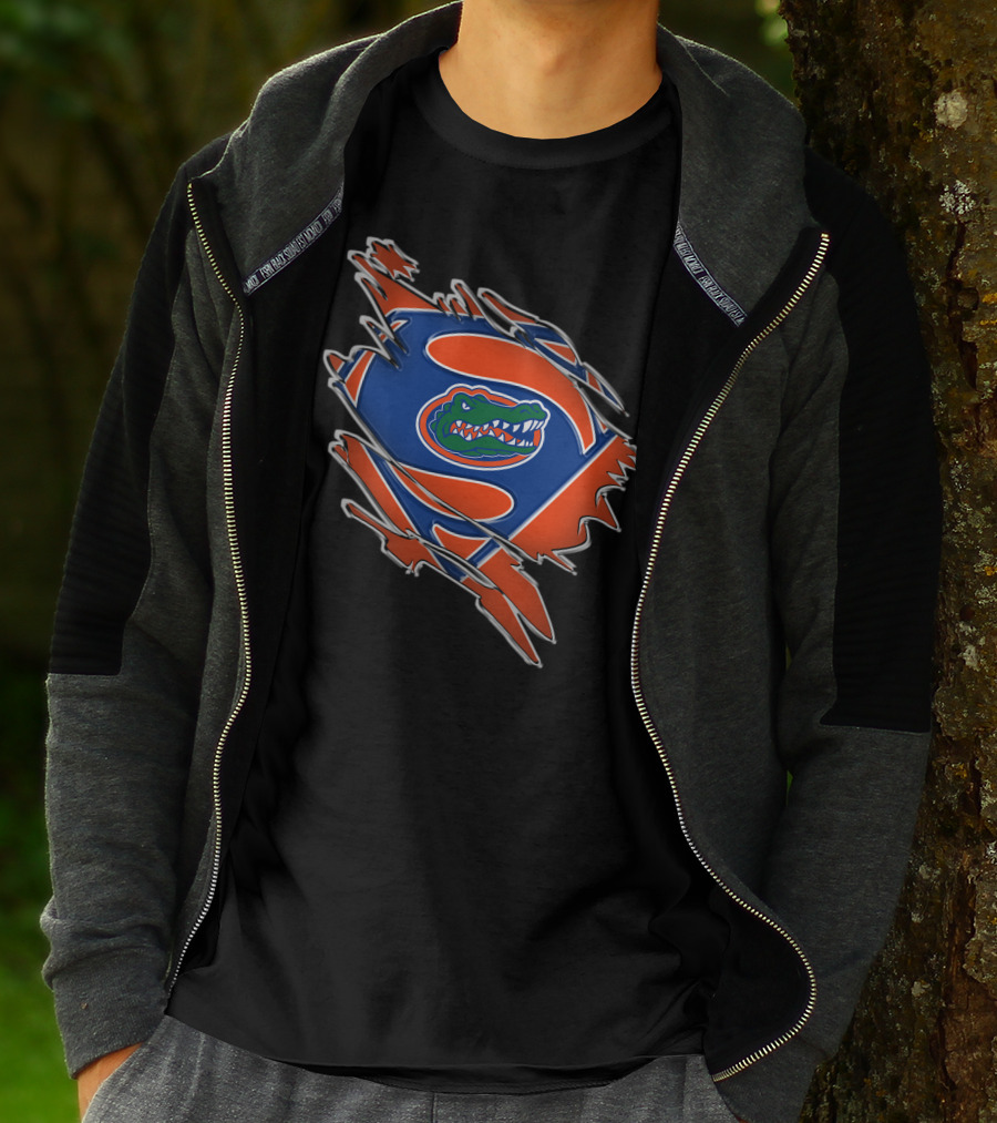 Florida Gators Super Man Logo With Alligator Emblem T-Shirt