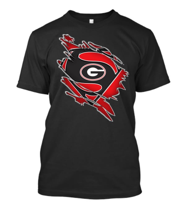 Georgia Bulldogs Superman Logo Fusion T-Shirt