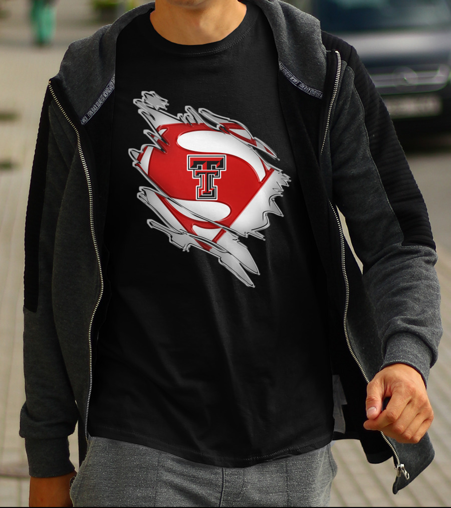 Texas Tech Red Raiders Double T Superman Shield T-Shirt