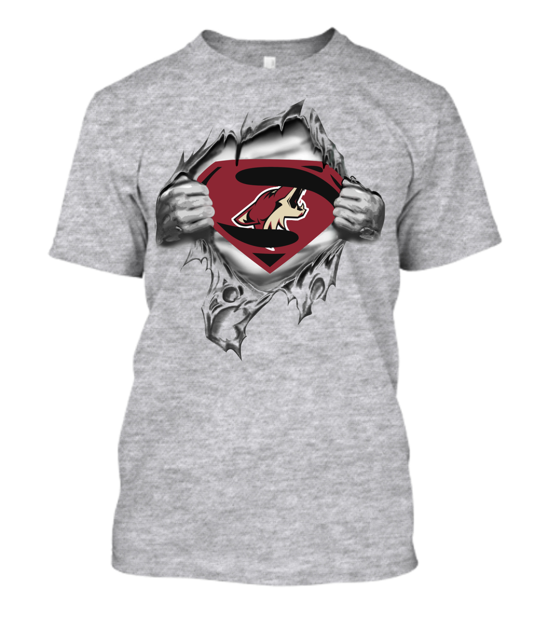 Arizona Coyotes Superman Logo Ripped Chest T-Shirt