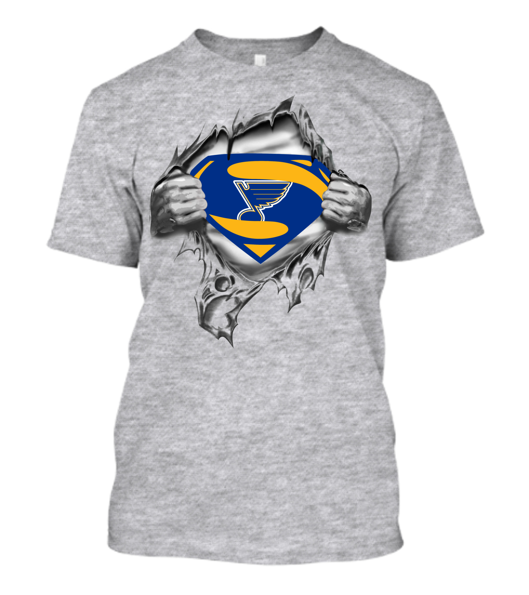 St Louis Blues Superman Emblem Tear T-Shirt