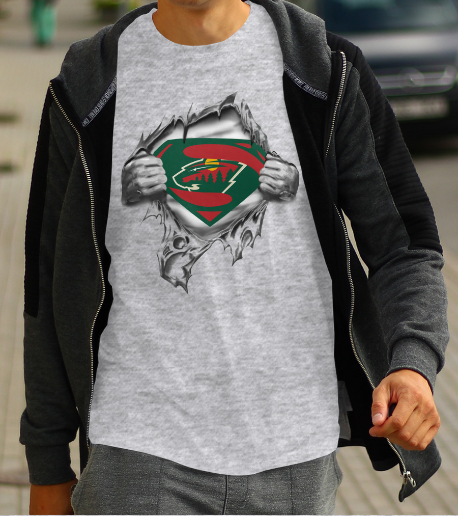 Minnesota Wild Superman Logo Burst T-Shirt